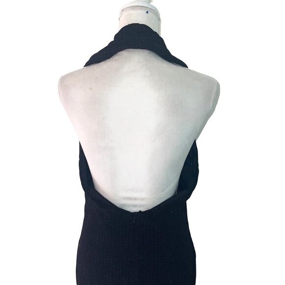 Jessica McClintock Halter Dress Womens Size 12 Millennium 2000 Black Sparkle NWT - Picture 5 of 12